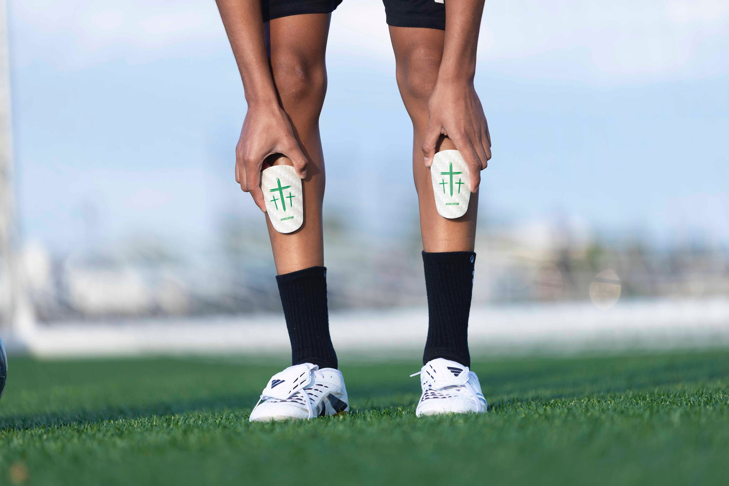Green/White Cross Shin Mini Guards
