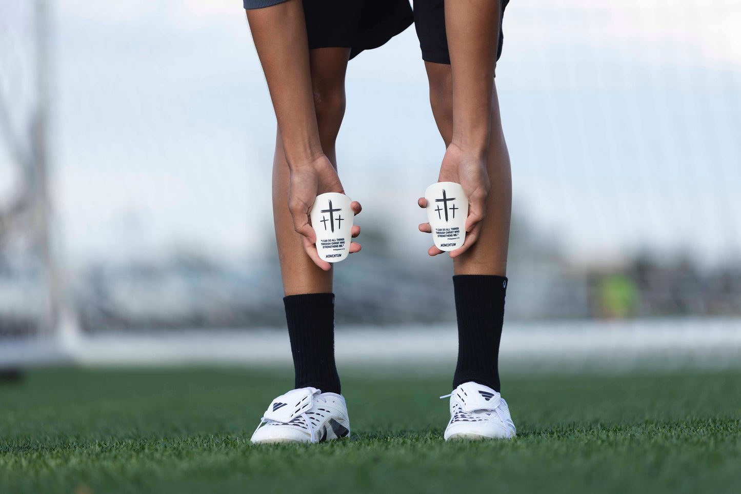 Philippians 4:13 White Shin Mini Guards