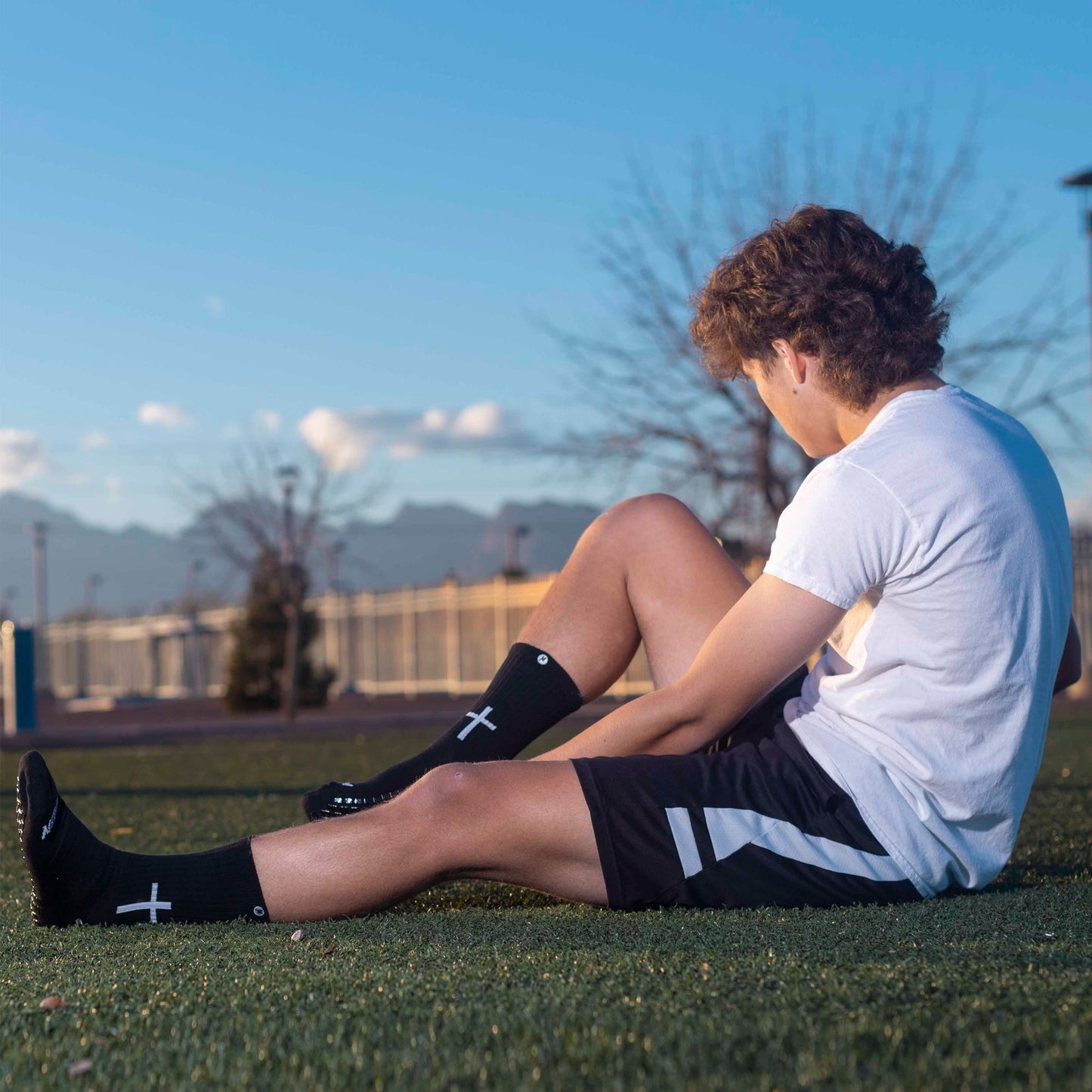 Black Cross Grip Socks