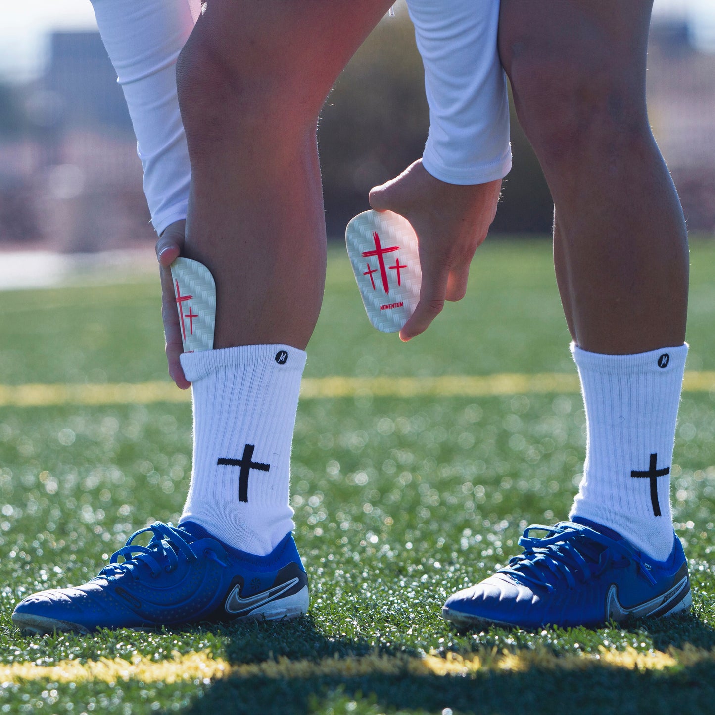 Red/White Cross Shin Mini Guards