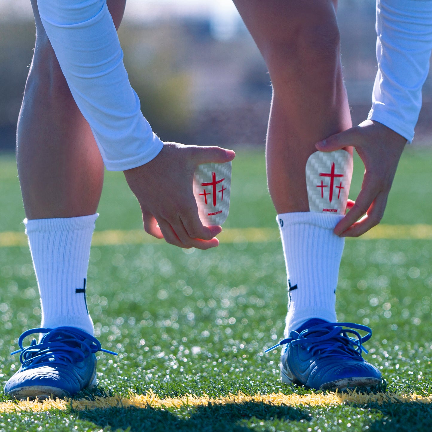 Red/White Cross Shin Mini Guards