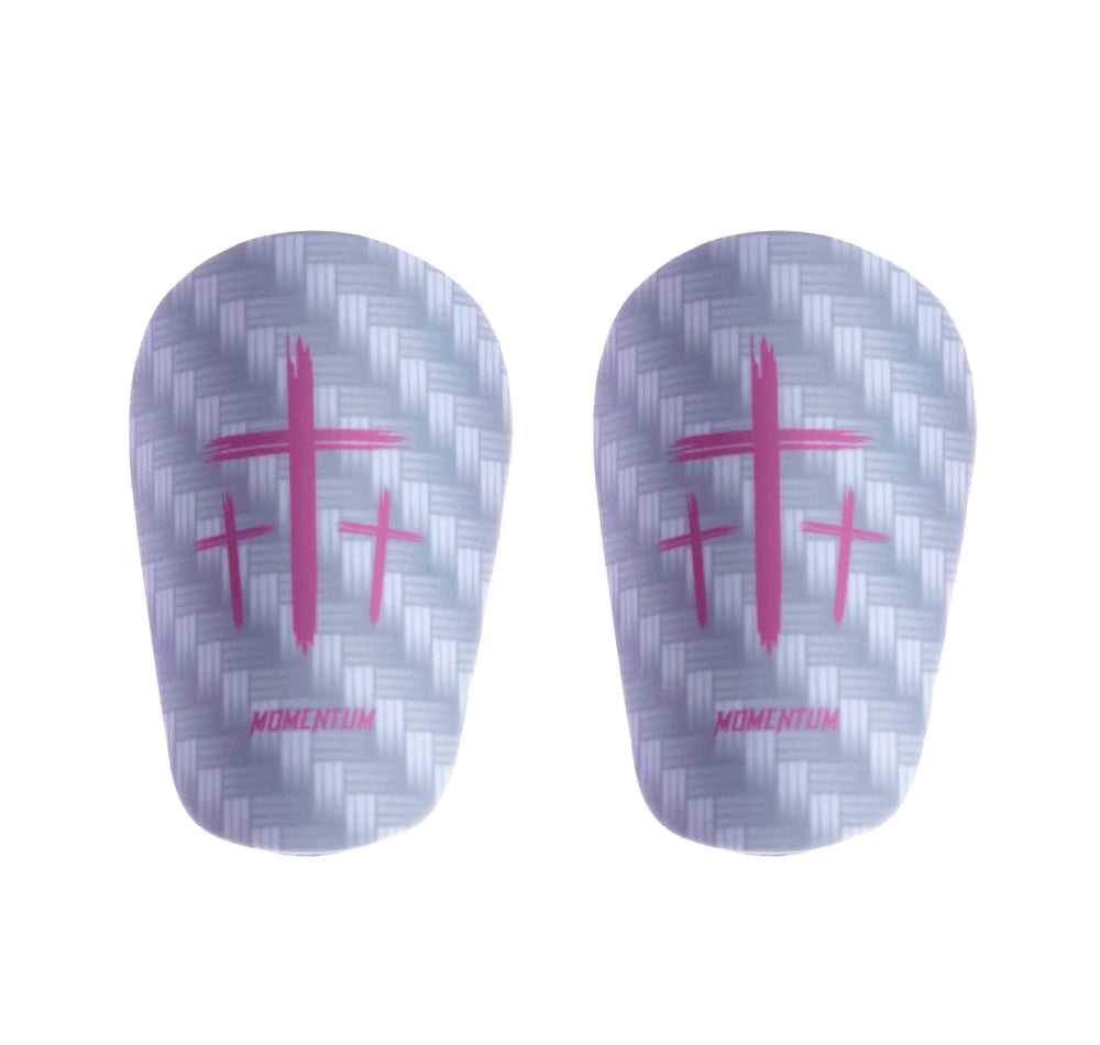 Pink/White Cross Shin Mini Guards