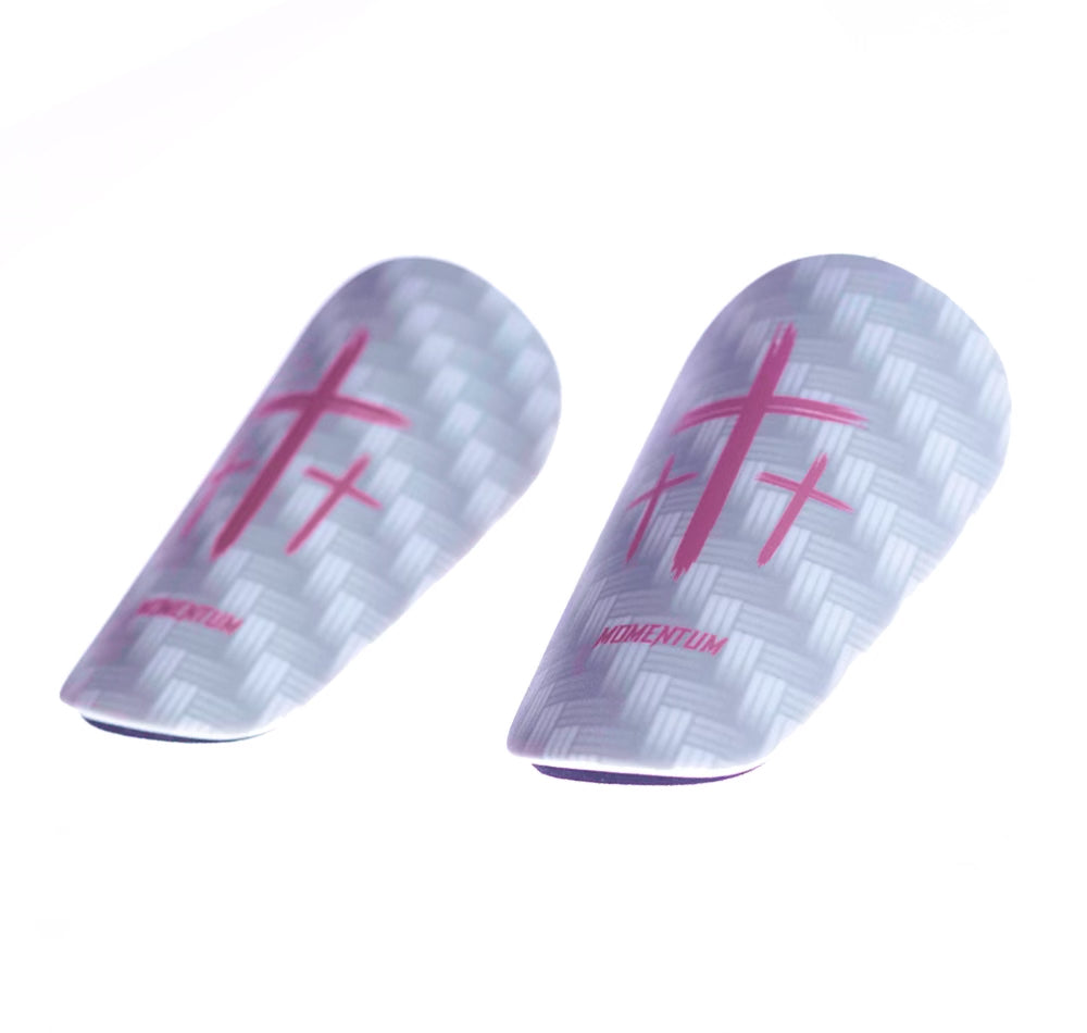 Pink/White Cross Shin Mini Guards