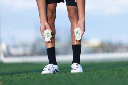 Green/White Cross Shin Mini Guards