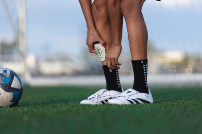 Green/White Cross Shin Mini Guards