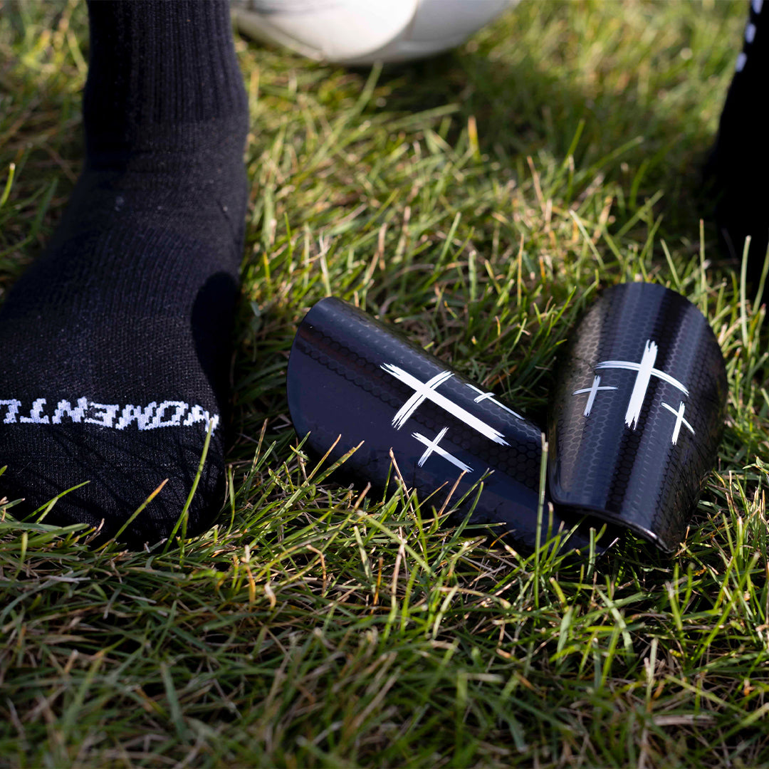 'The Cross' Black Shin Guards