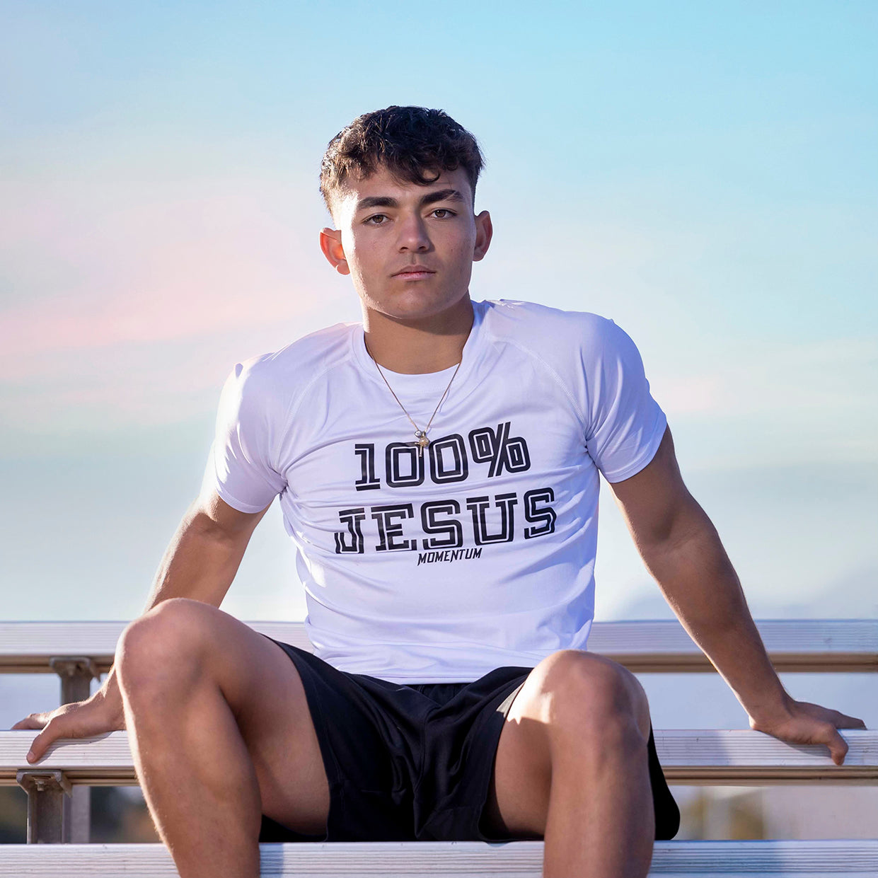 '100% Jesus' Momentum Compression Shirt Short Sleeve