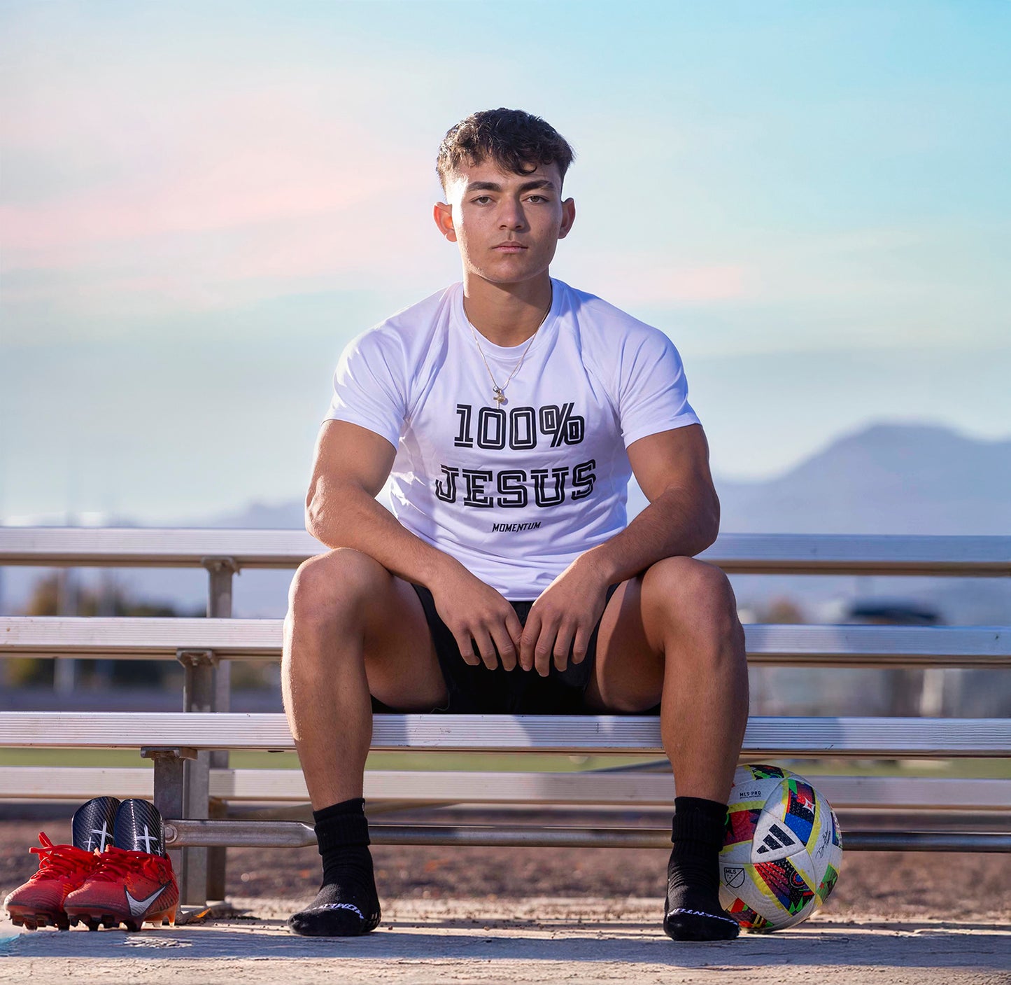 '100% Jesus' Momentum Compression Shirt Short Sleeve