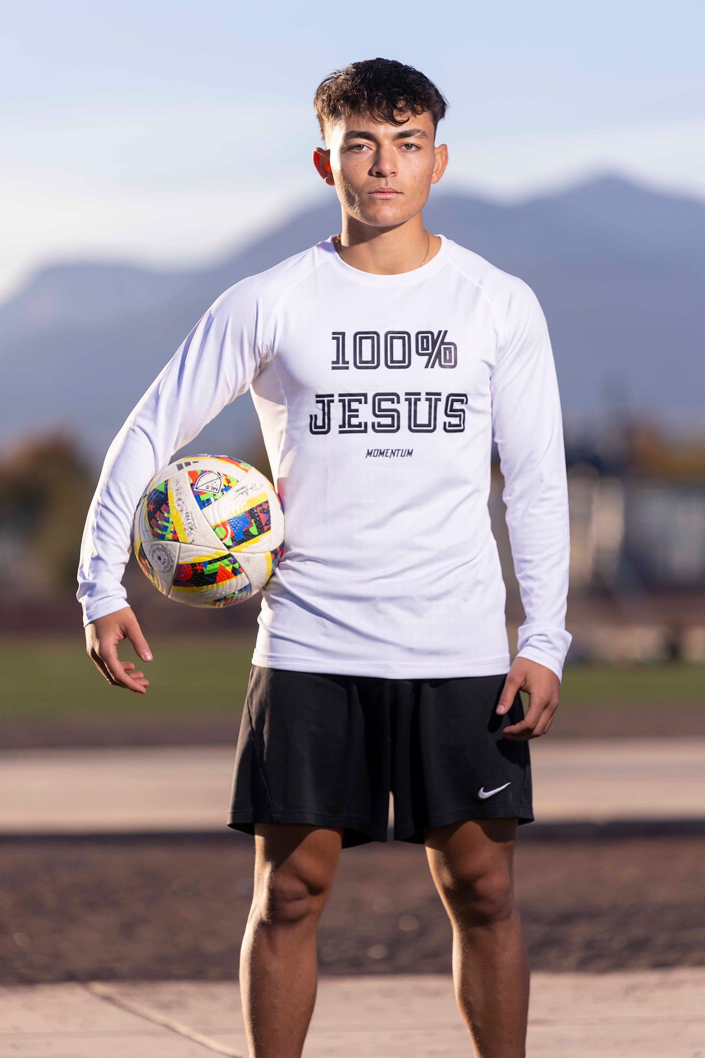 '100% Jesus' Momentum Compression Shirt Long Sleeve