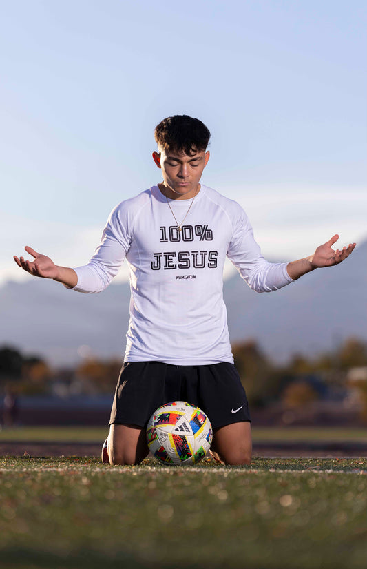 '100% Jesus' Momentum Compression Shirt Long Sleeve