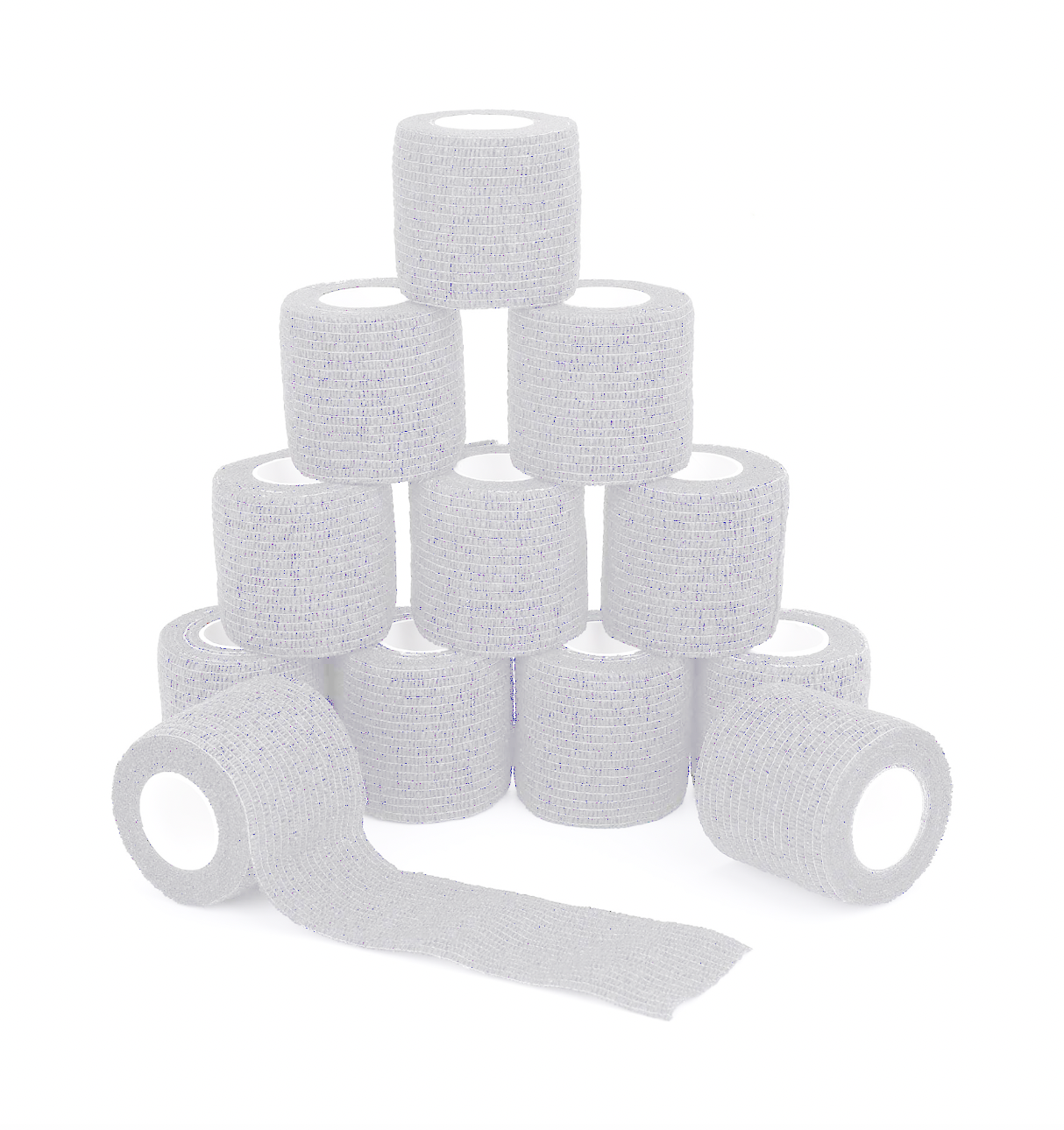 12 Pack - White Self-Adhering Athletic Wrap