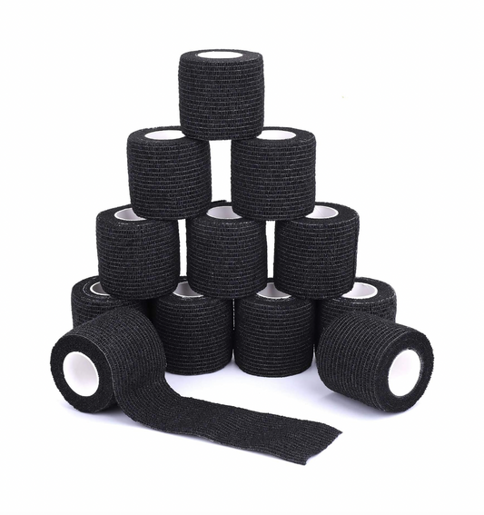 12 pack - Black Self-Adhering Wrap