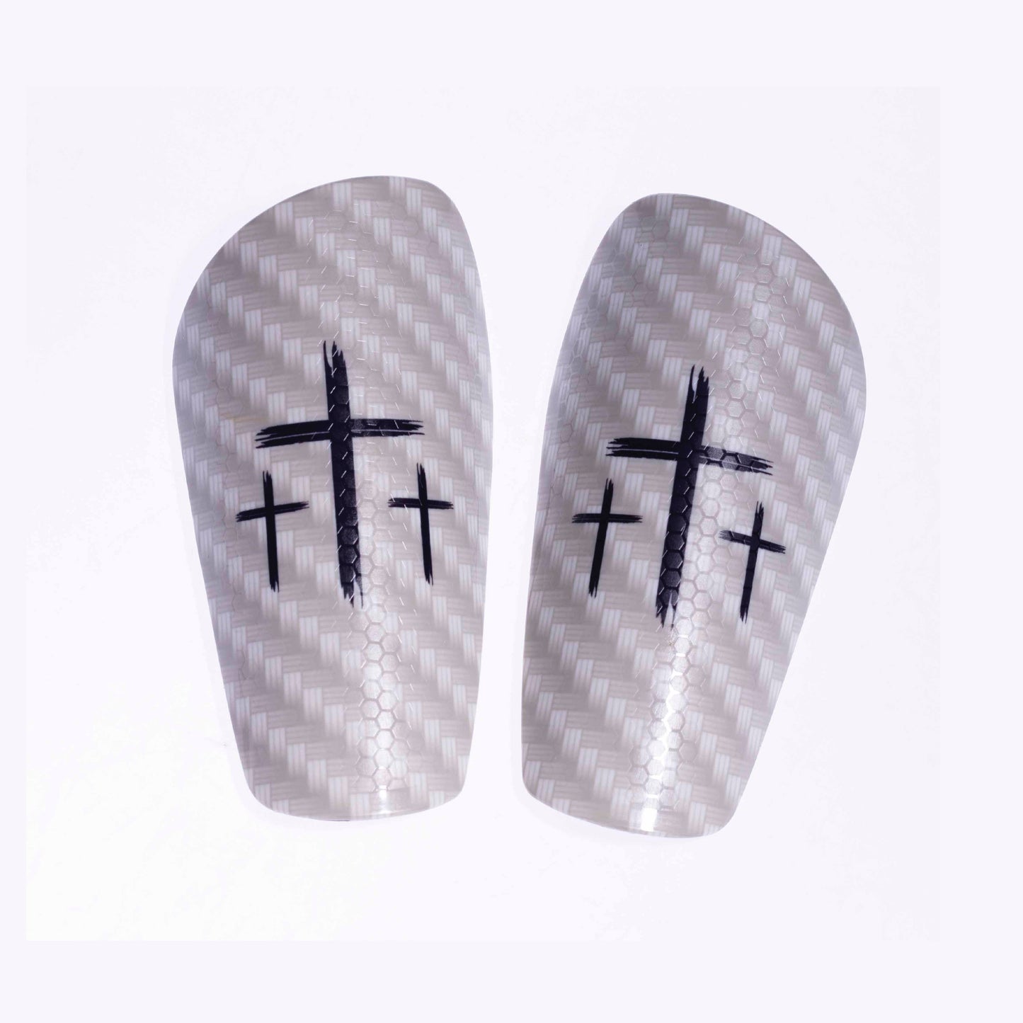 'The Cross' White Shin Guards